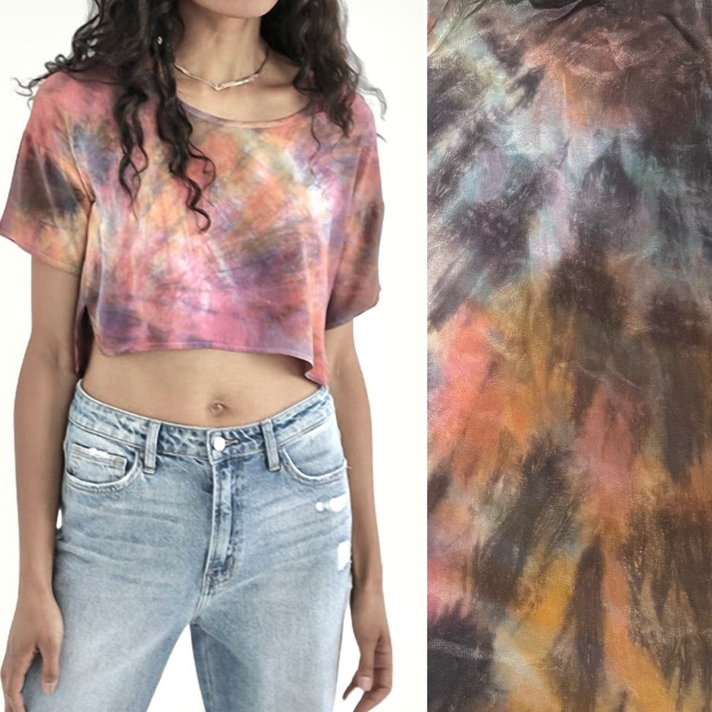 HALEY SOLAR ✨ silk crop top tie-dye t-shirt top